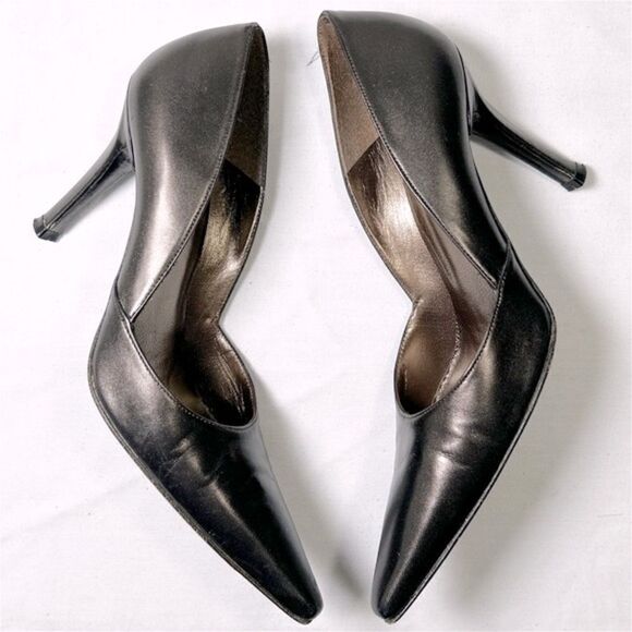 Stuart Weitzman Leather Metallic Pumps - Picture 2 of 6